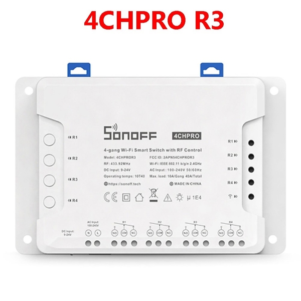 Công Tắc Wifi Điều Khiển Từ Xa 4 Thiết Bị Sonoff 4CH Pro R3