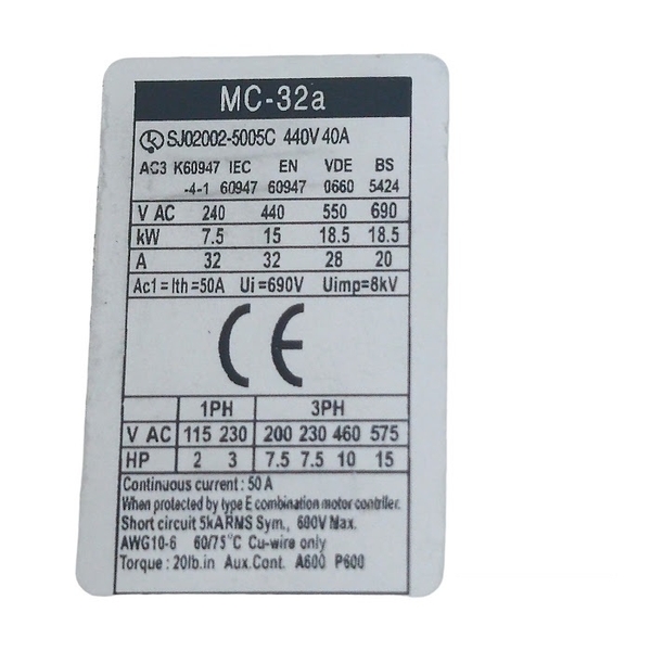 CONTACTOR (KHỞI ĐỘNG TỪ ) MC-32