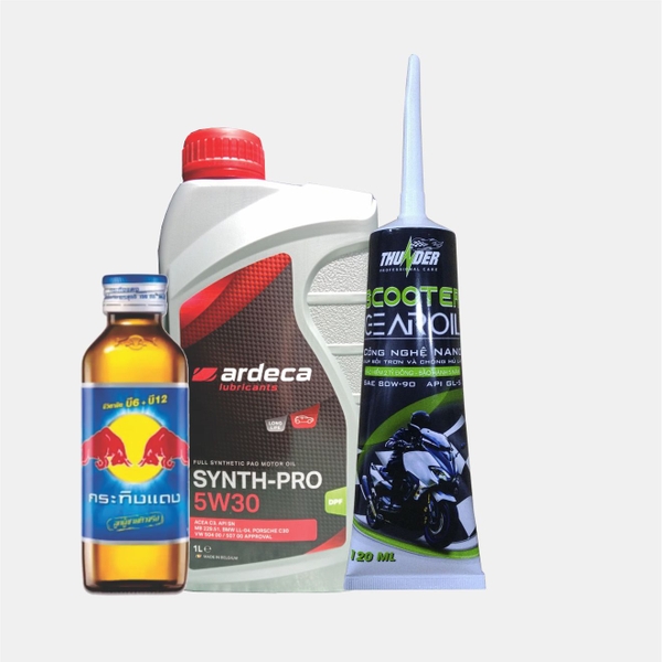 Combo dầu nhớt Bỉ êm máy, ngọt tay ga tặng Redbull Thái