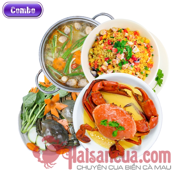 Combo 3 Cua số 1: Cua Xốt Trứng Muối + Cơm Chiên Thịt Cua + Lẩu Cua Nấu Bầu