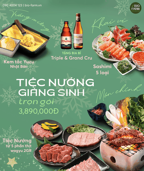 TIỆC NƯỚNG TRỌN GÓI CHO GIÁNG SINH AN LÀNH