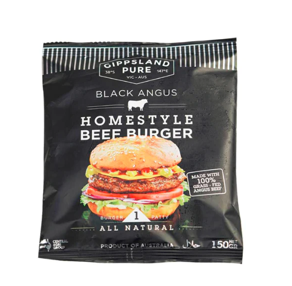 Thịt xay bò Úc Black Angus Beef Burger có gia vị (150gr) – Gippsland Pure