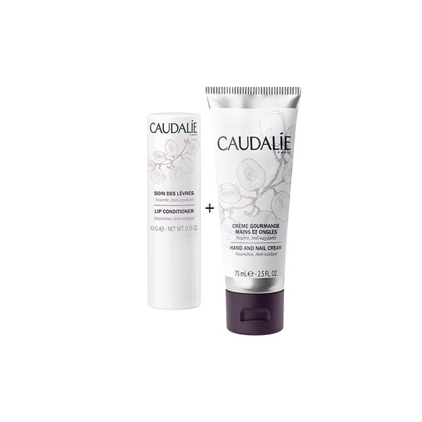 Set kem dưỡng da tay và son dưỡng Caudalie Duo Hand and Nail Cream