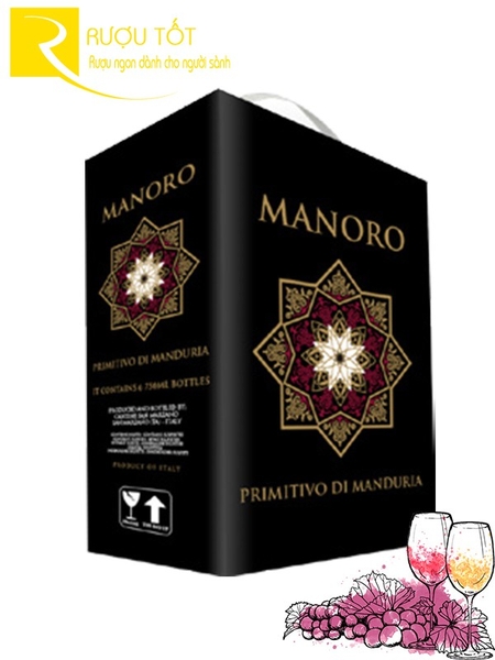 Rượu vang ý Manoro Negroamaro bịch 3 lít