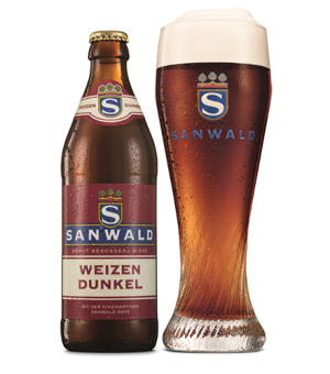 Bia Sanwald Weizen Dunkel 5% – Chai 500ml – Thùng 20 Chai