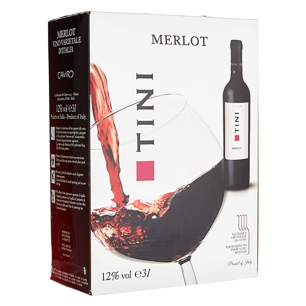 Rượu Vang Bịch Tini Merlot 3 Lít