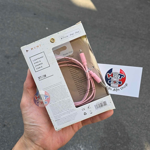 Cáp sạc nhanh A to Lightning MFI hãng MVMT IA8437L dây dẹt dài 1m