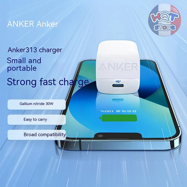 Củ sạc nhanh Anker 313 Charger Gen 2 30W GaN A2639 USB-C PD PPS IQ 3.0