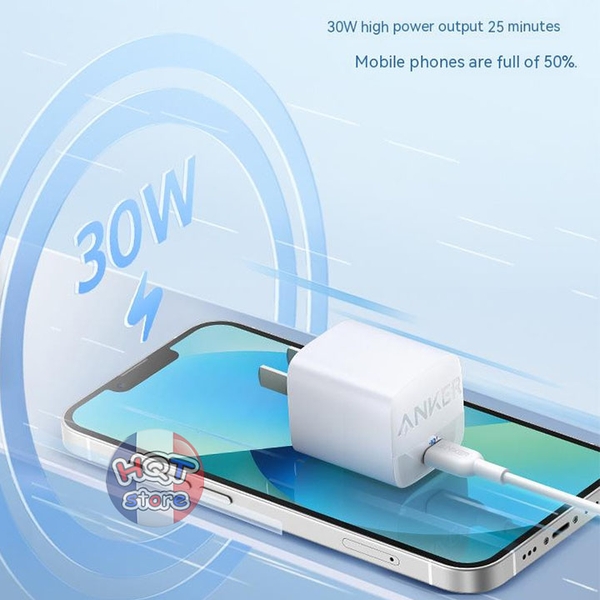 Củ sạc nhanh Anker 313 Charger Gen 2 30W GaN A2639 USB-C PD PPS IQ 3.0