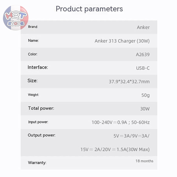 Củ sạc nhanh Anker 313 Charger Gen 2 30W GaN A2639 USB-C PD PPS IQ 3.0