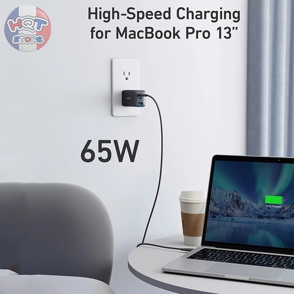 Củ sạc nhanh Anker 735 Charger PowerPort III 65W 3 cổng A2667 GaN PD