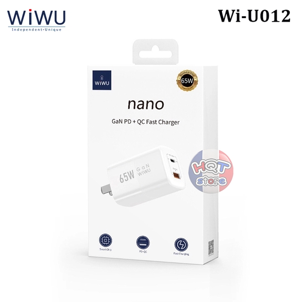 Củ sạc nhanh đa năng WiWU GaN Nano 65W PD QC Fast Charger