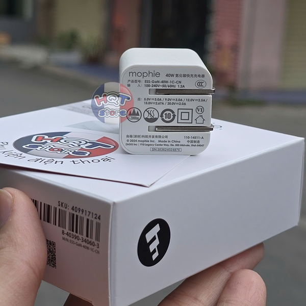 Củ sạc nhanh Mophie Essentials 40W USB-C PD GaN Wall Charger