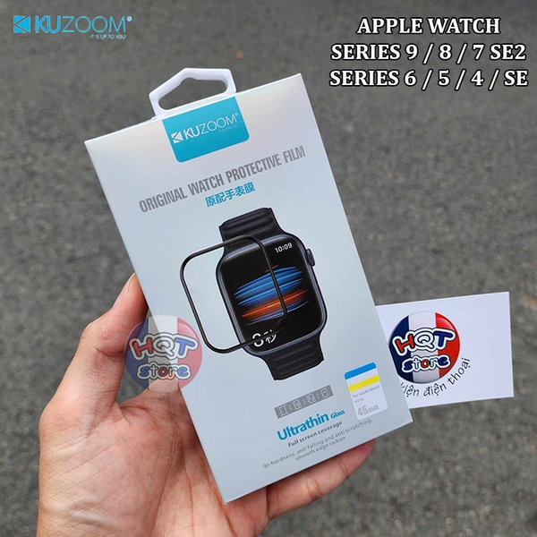 Dán dẻo Kuzoom Ultrathin Glass Apple Watch Series 9 8 7 6 5 4 SE2 SE