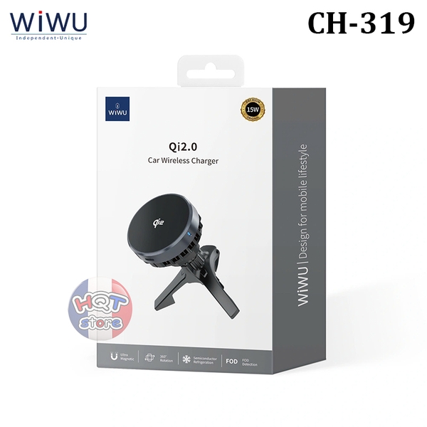 Đế sạc Magsafe WiWU CH-319 QI2.0 Car Wireless Charger trên ô tô