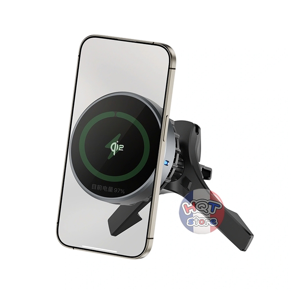 Đế sạc Magsafe WiWU CH-319 QI2.0 Car Wireless Charger trên ô tô