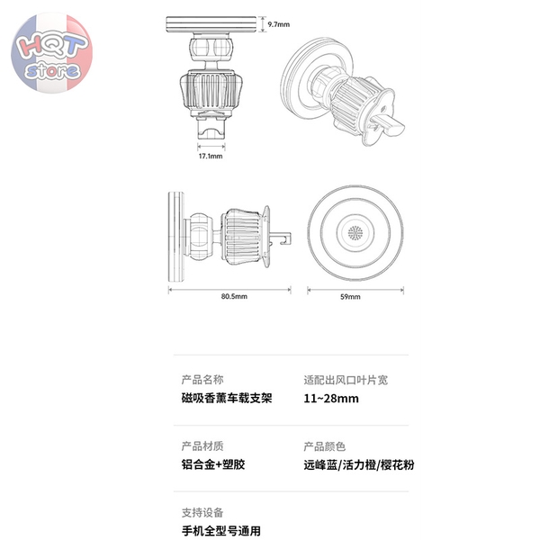Giá đỡ điện thoại nam châm Magsafe BONERUY Z09 kẹp điều hoà ô tô