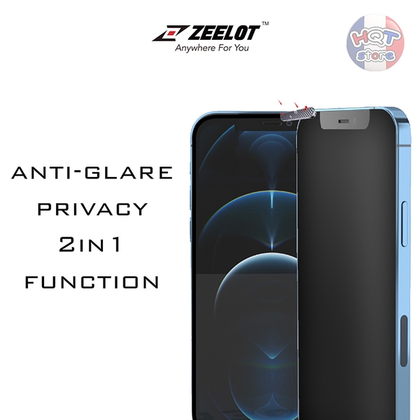 Kính ZEELOT 2in1 ANTI GLARE + PRIVACY IPhone 12 Pro Max / 12 Pro / 12