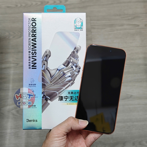Kính Benks InvisiWarrior iPhone 17 Pro Max 17Pro Air 16 Pro Max 16Pro