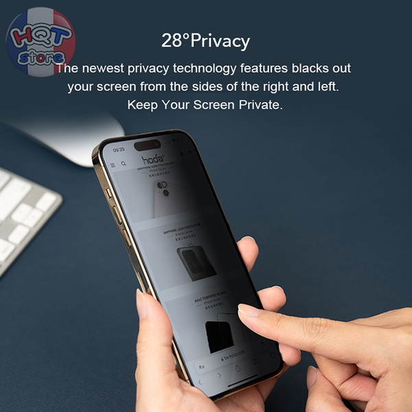 Kính chống nhìn trộm HODA ANTI-PEEPING IPhone 15 Pro Max / 15 Pro