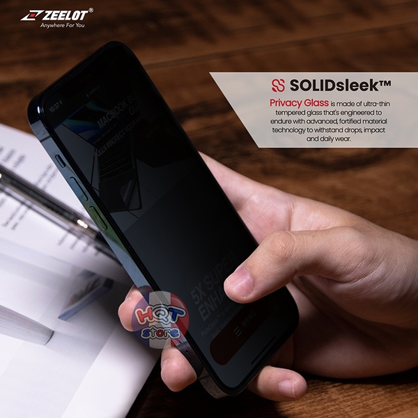Kính chống nhìn trộm ZEELOT SOLIDsleek Privacy IPhone 13 Pro / 13 / 14