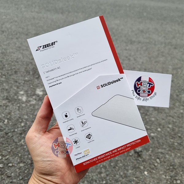 Kính cường lực ZEELOT SOLIDsleek Retina Clear cho IPhone 13 Pro Max