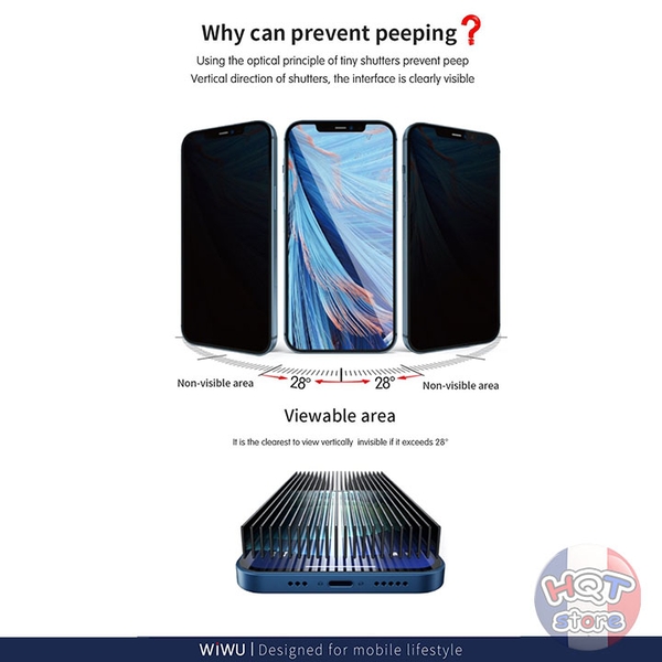 Kính cường lực chống nhìn trộm WiWU iPrivacy IP 11 Pro Max / XS Max