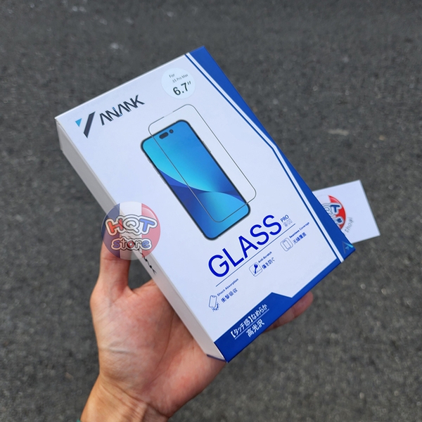 Kính cường lực trong suốt Anank Clear 2.5D iPhone 15 Pro Max / 15 Pro