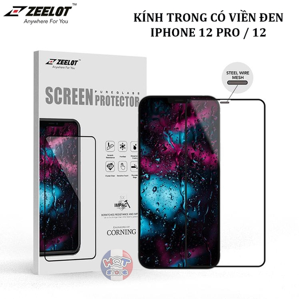 Kính cường lực ZEELOT 2.5D Steel Wire HD Clear cho IPhone 12 Pro / 12