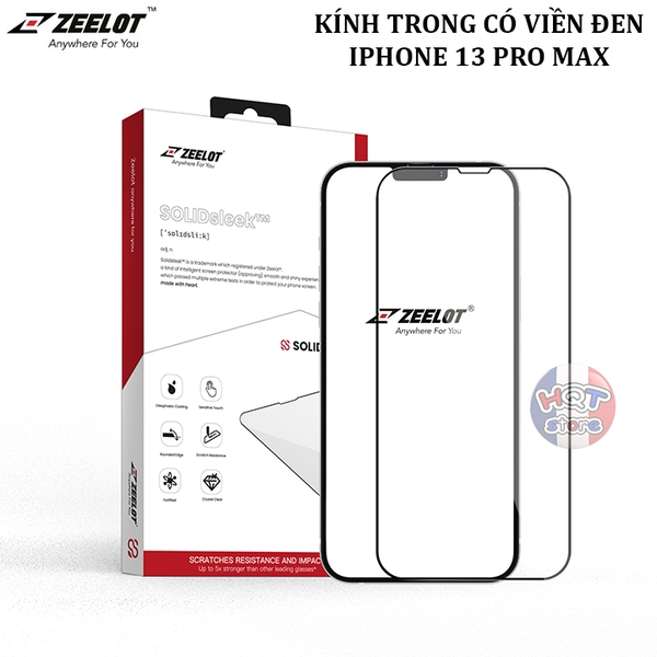 Kính cường lực ZEELOT SOLIDsleek Retina Clear cho IPhone 13 Pro Max