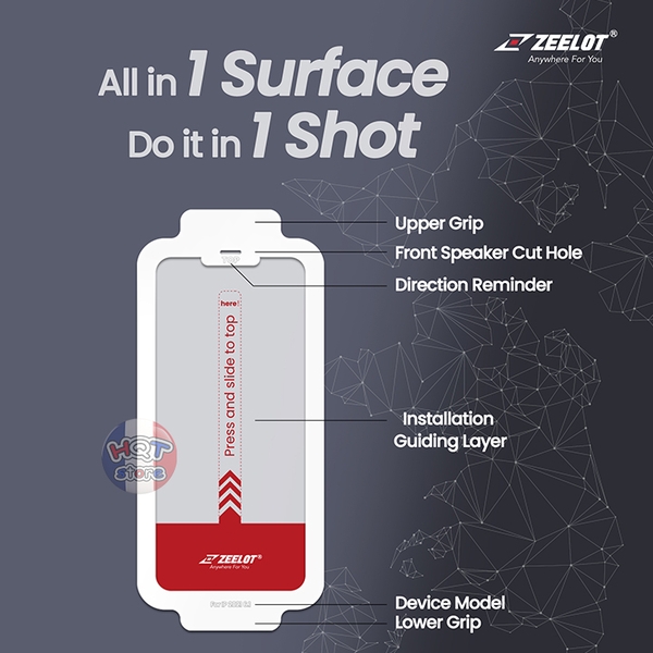 Kính cường lực ZEELOT SOLIDsleek Retina Clear cho IPhone 13 Pro / 13