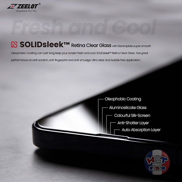 Kính cường lực ZEELOT SOLIDsleek Retina Clear cho IPhone 13 Mini