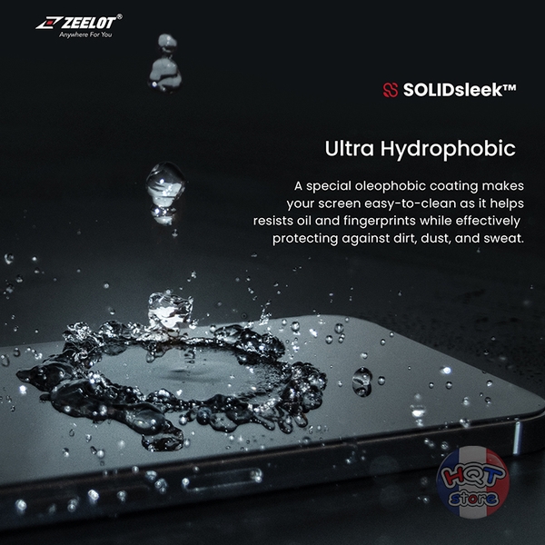 Kính cường lực ZEELOT SOLIDsleek Retina Clear cho IPhone 13 Pro Max