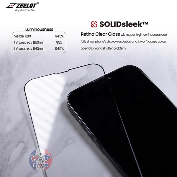 Kính cường lực ZEELOT SOLIDsleek Retina Clear cho IPhone 13 Mini