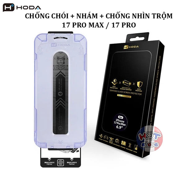 Kính HODA 2.5D 3in1 Anti-Peep Matte AR iPhone 17 Pro Max / 17 Pro