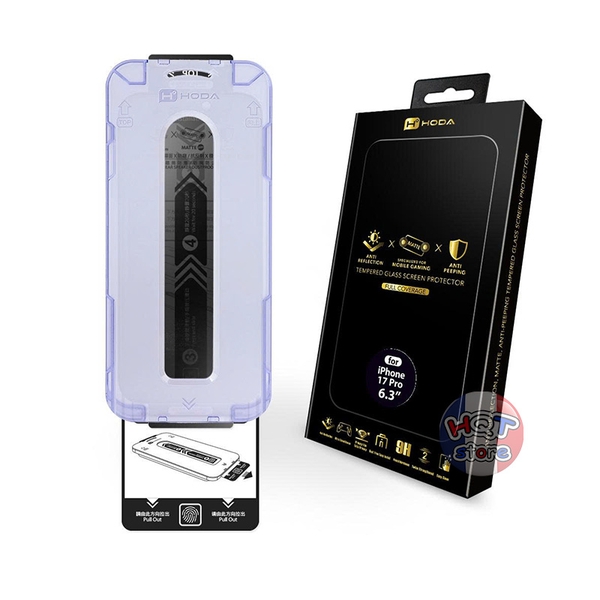 Kính HODA 2.5D 3in1 Anti-Peep Matte AR iPhone 17 Pro Max / 17 Pro
