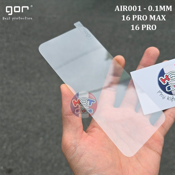 Kính siêu mỏng Gor Air001 0.1mm iPhone 16 Pro Max / 16 Pro (2 kính)