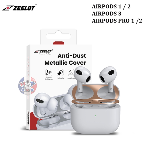 Miếng dán kim loại chống bụi ZEELOT cho tai nghe Airpods