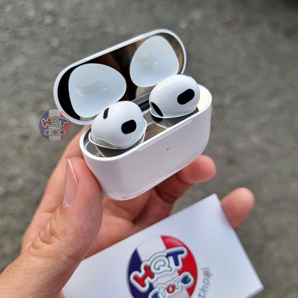 Miếng dán kim loại chống trầy chống bẩn cho tai nghe Airpods 3