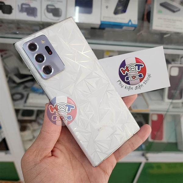 Miếng dán mặt lưng 3D vân kim cương cho Note 20 Ultra (5G) trong suốt