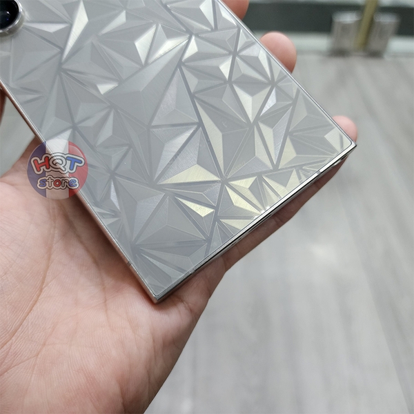 Miếng dán mặt lưng 3D vân kim cương cho S24 Ultra / S24 Plus / S24