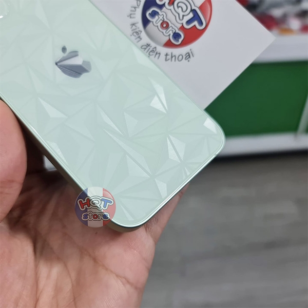 Miếng dán mặt lưng 3D vân kim cương Iphone 12 / 12 Mini