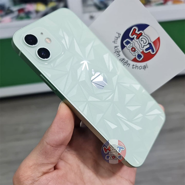 Miếng dán mặt lưng 3D vân kim cương Iphone 12 / 12 Mini