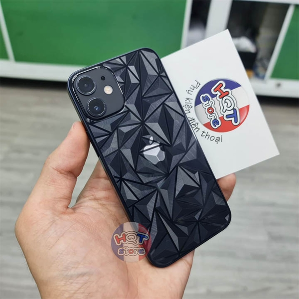 Miếng dán mặt lưng 3D vân kim cương Iphone 12 / 12 Mini