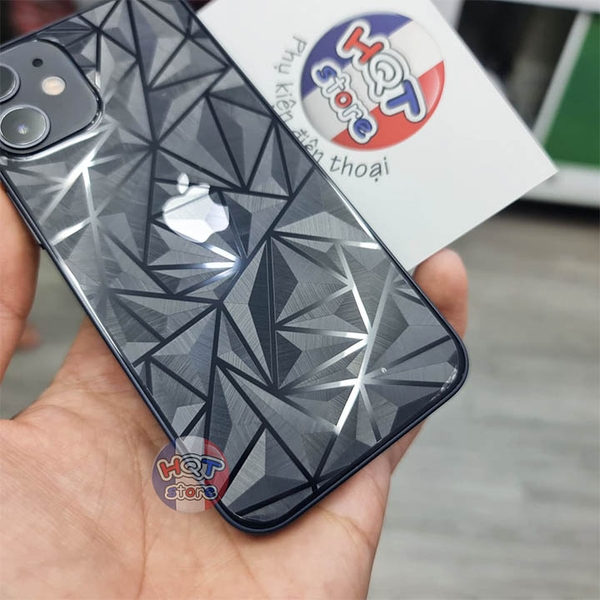 Miếng dán mặt lưng 3D vân kim cương Iphone 12 / 12 Mini