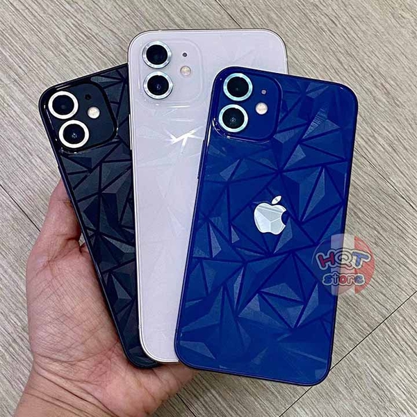 Miếng dán mặt lưng 3D vân kim cương Iphone 12 / 12 Mini