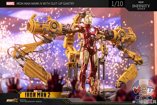 Mô hình iRon Man Mark IV Suit - Up Gantry ZD Toys tỉ lệ 1/10 (Mark 4)