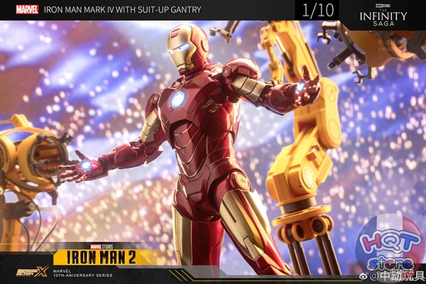 Mô hình iRon Man Mark IV Suit - Up Gantry ZD Toys tỉ lệ 1/10 (Mark 4)