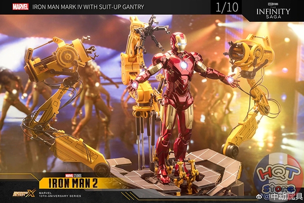 Mô hình iRon Man Mark IV Suit - Up Gantry ZD Toys tỉ lệ 1/10 (Mark 4)