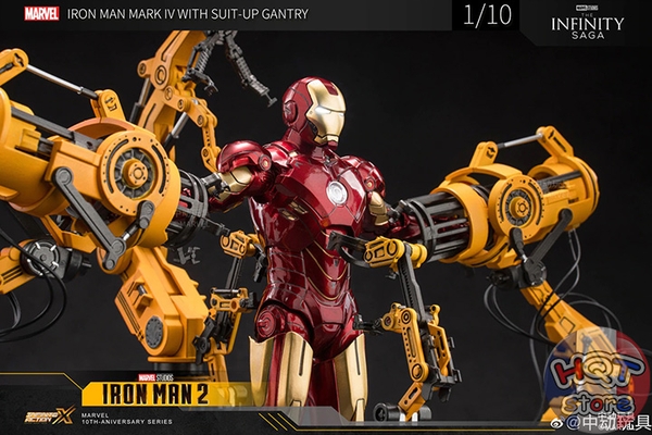 Mô hình iRon Man Mark IV Suit - Up Gantry ZD Toys tỉ lệ 1/10 (Mark 4)